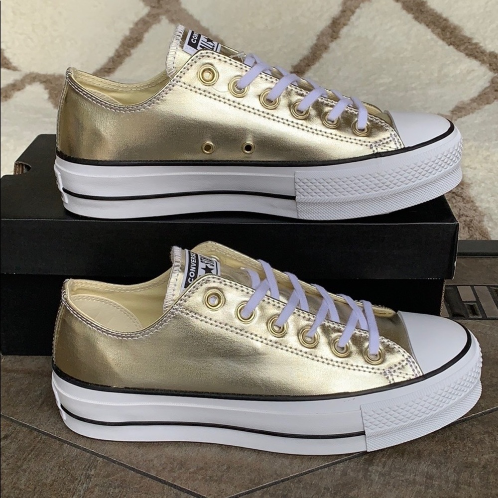 CONVERSE CTAS LIFT OX PLATFORM GOLD/BLACK/WHITE WM - Picture 15 of 16